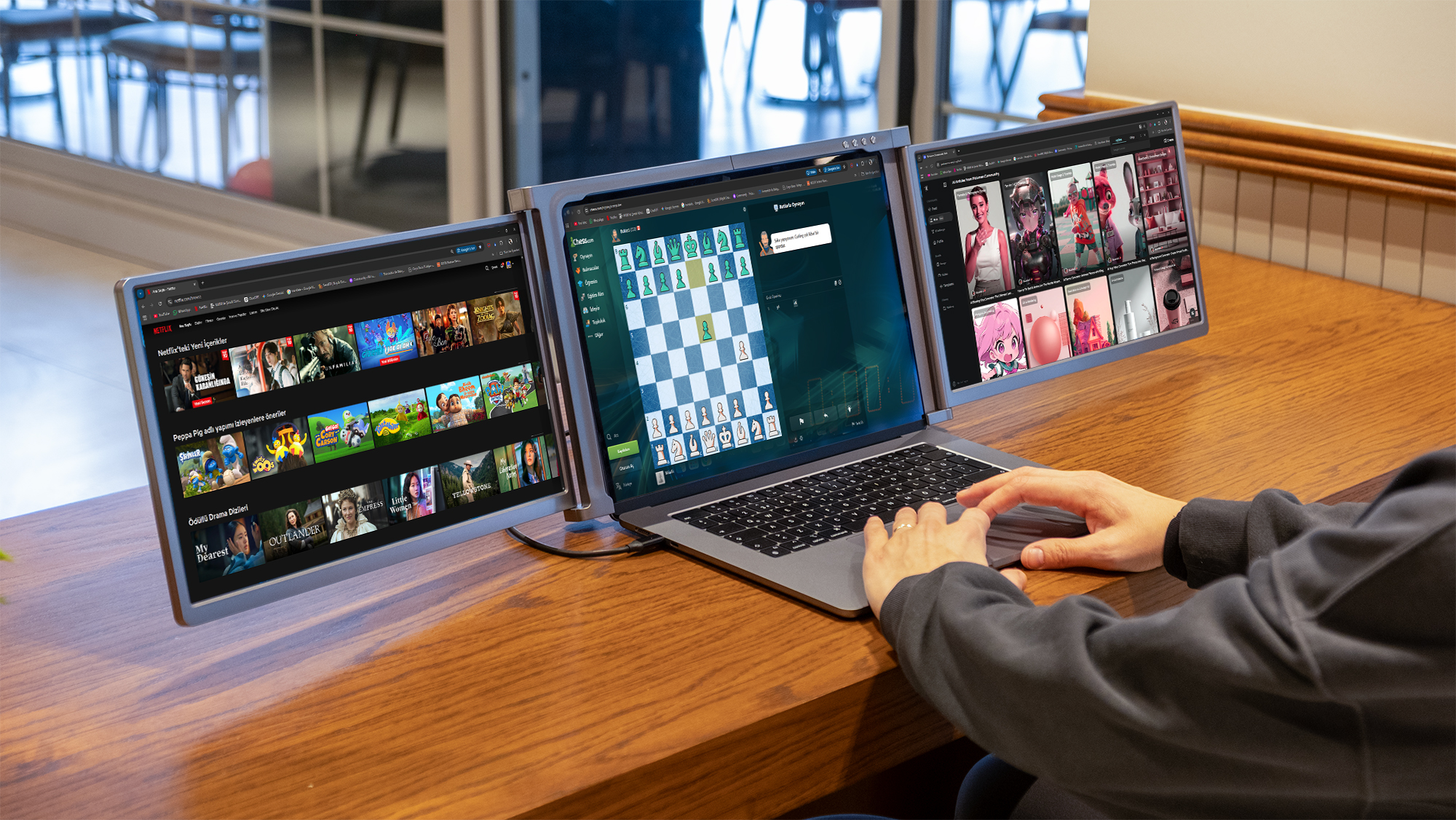 Trimonitör Dual 14"