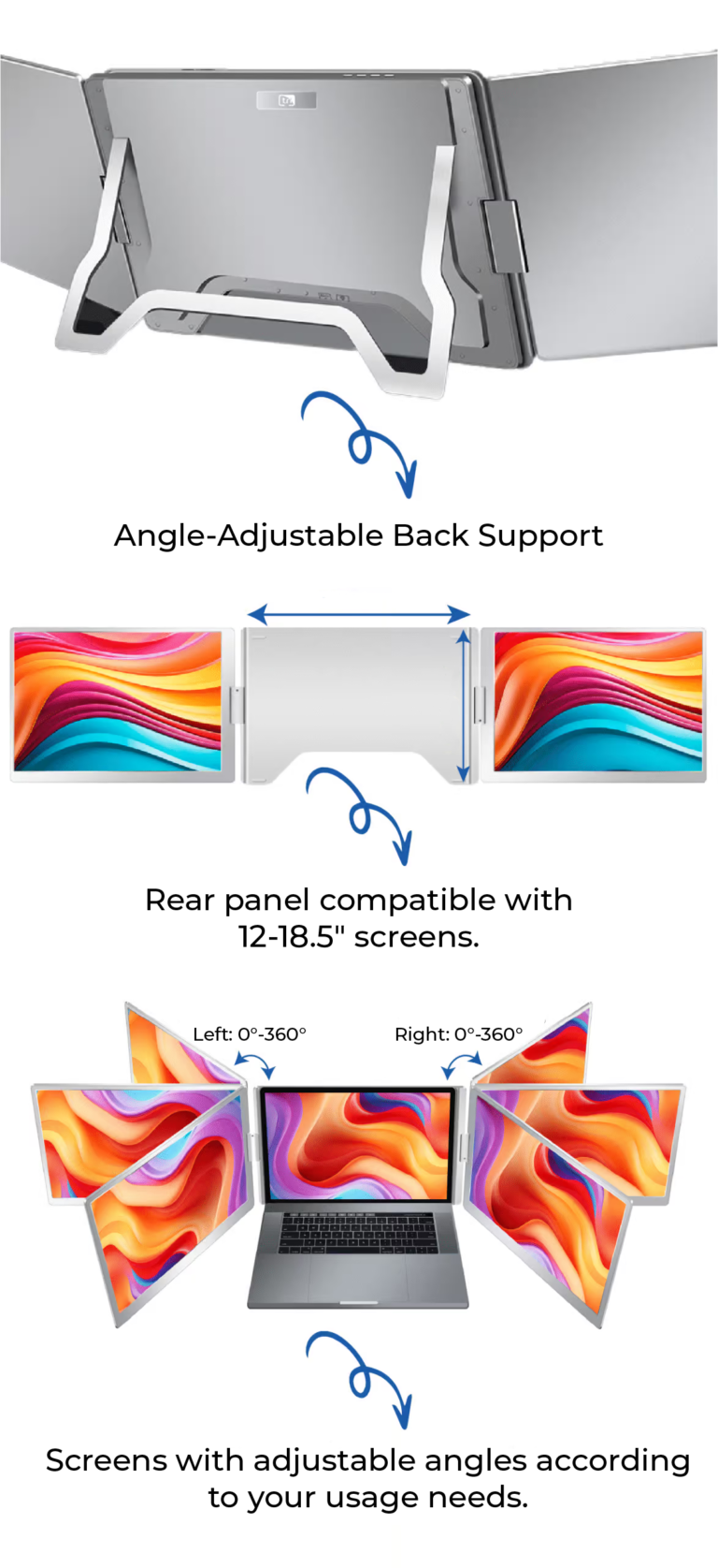 Trimonitör Dual 15.6" Dual